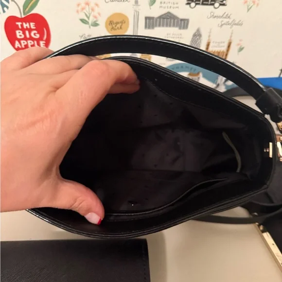 Kate Spade Byrdie Black Crossbody Bag Set with two interchangeable options - Picture 8 of 11